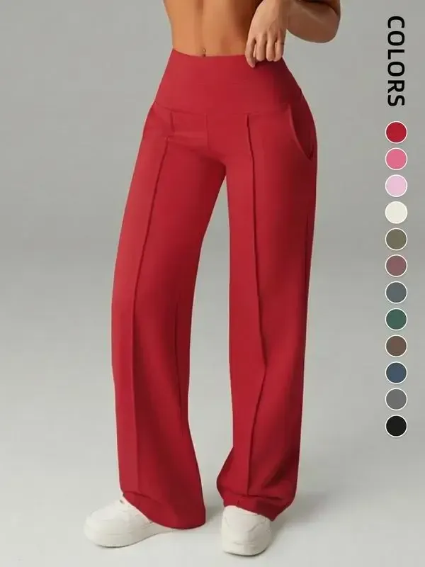 🔥Women's  Wide Leg High Waist Sporty Casual Sweatpants with Pockets