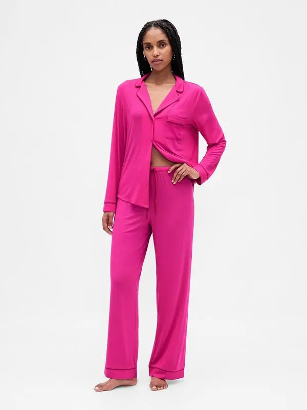 Women's Long Sleeve Button-Down Pajama Set