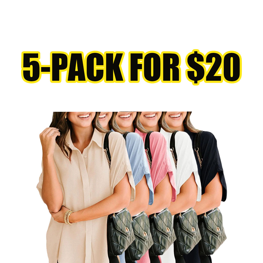 Effortless V-Neck Oversized Button-Down Blouse for Women