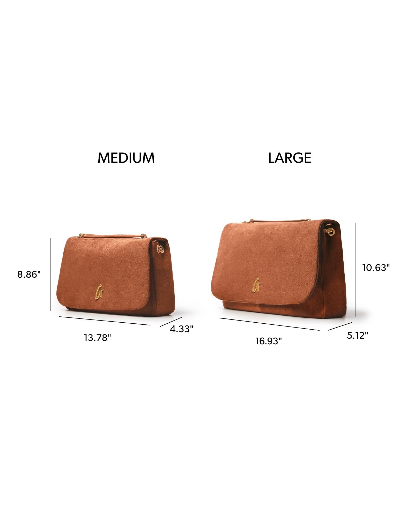 MEDIUM SUEDE FLAP BAG - BROWN