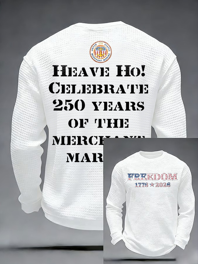 Unisex 250Th Anniversary Celebration Waffle Round Neck Long Sleeve T-Shirt