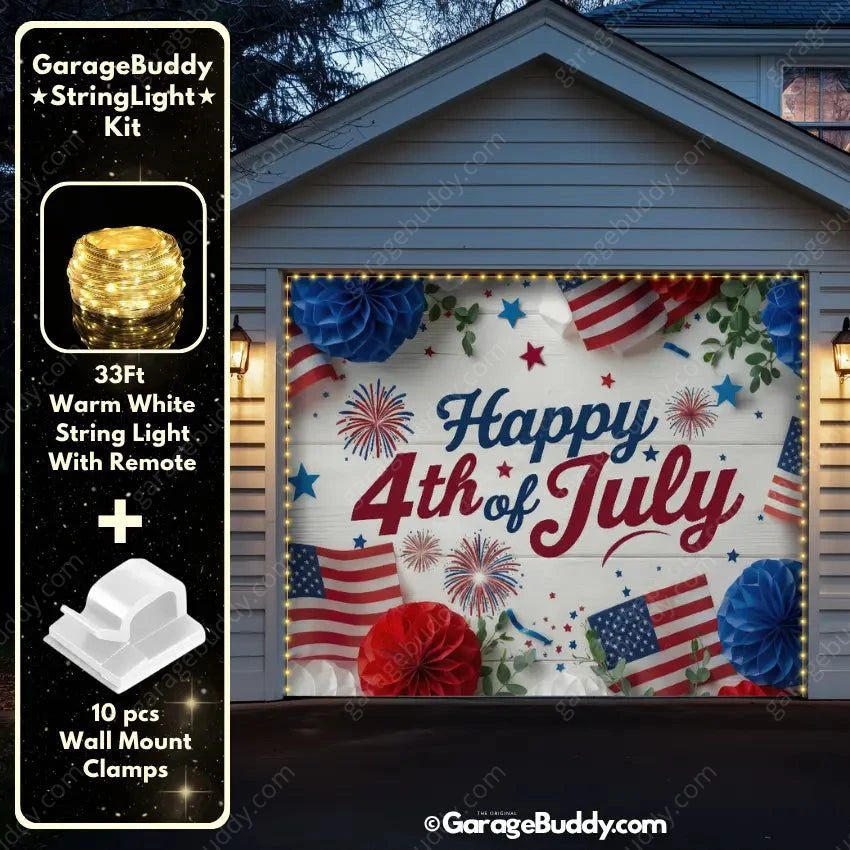 Happy 4th of July | Patriotic Garage Door Cover