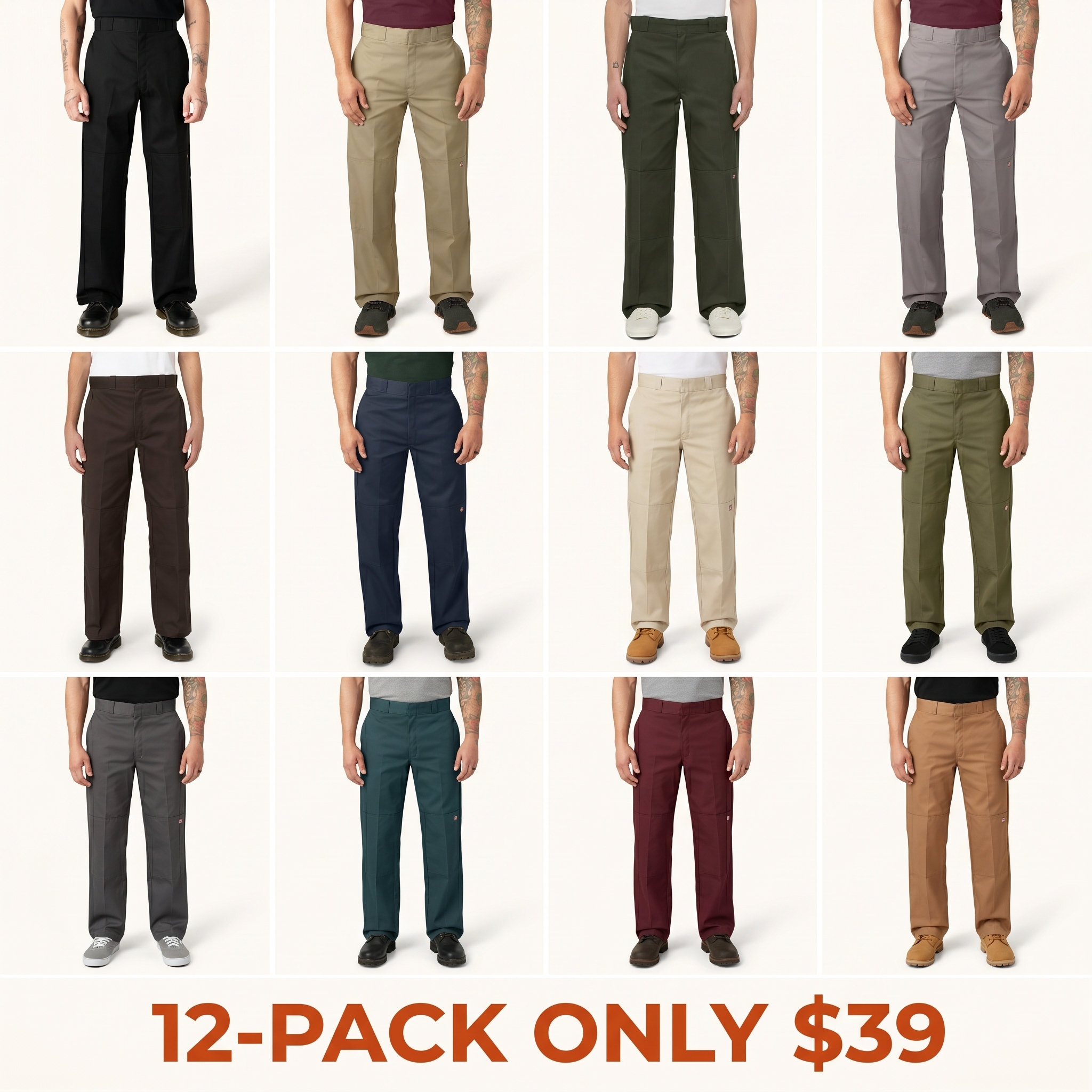 Loose Fit Double Knee Work Pants