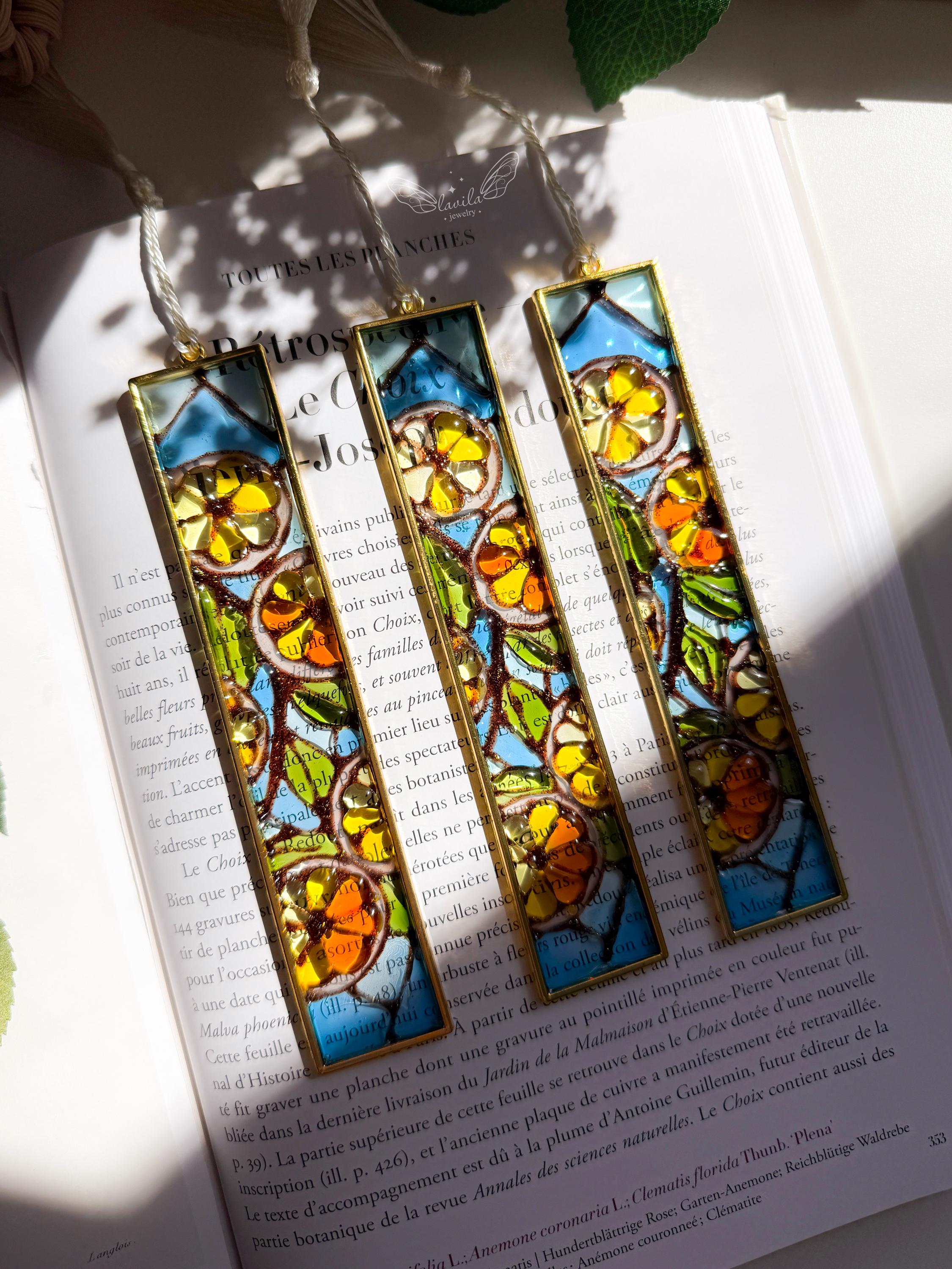 May Promotion-Handmade Stained Glass Lemons&Oranges Bookmark