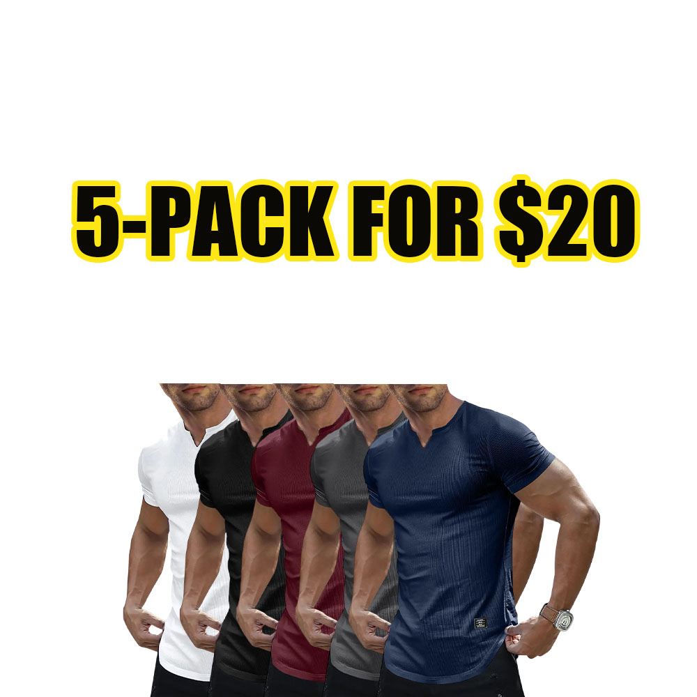 Men’s Muscle Fit V-Neck Longline Gym T-Shirt – Slim Athletic Workout Tee (XS–5XL)