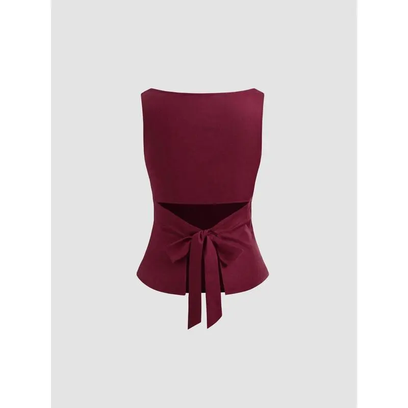 Ladies Lightweight Bow Detail Tops