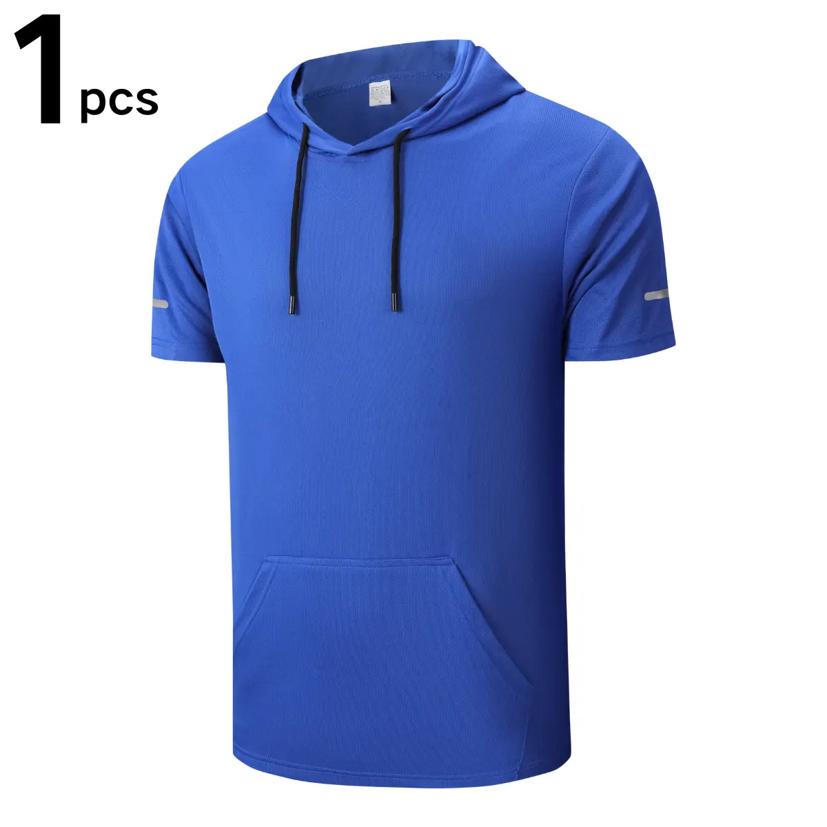 Men's Solid-Color Short-Sleeve Athletic Hoodie