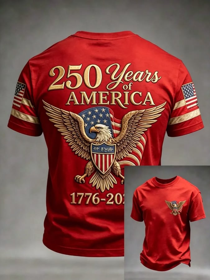 Men's 250th Anniversary Printed Casual T-Shirt