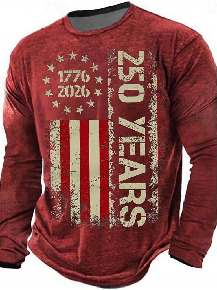 Vintage Design 250Th Anniversary Commemorative Long Sleeved T-Shirt