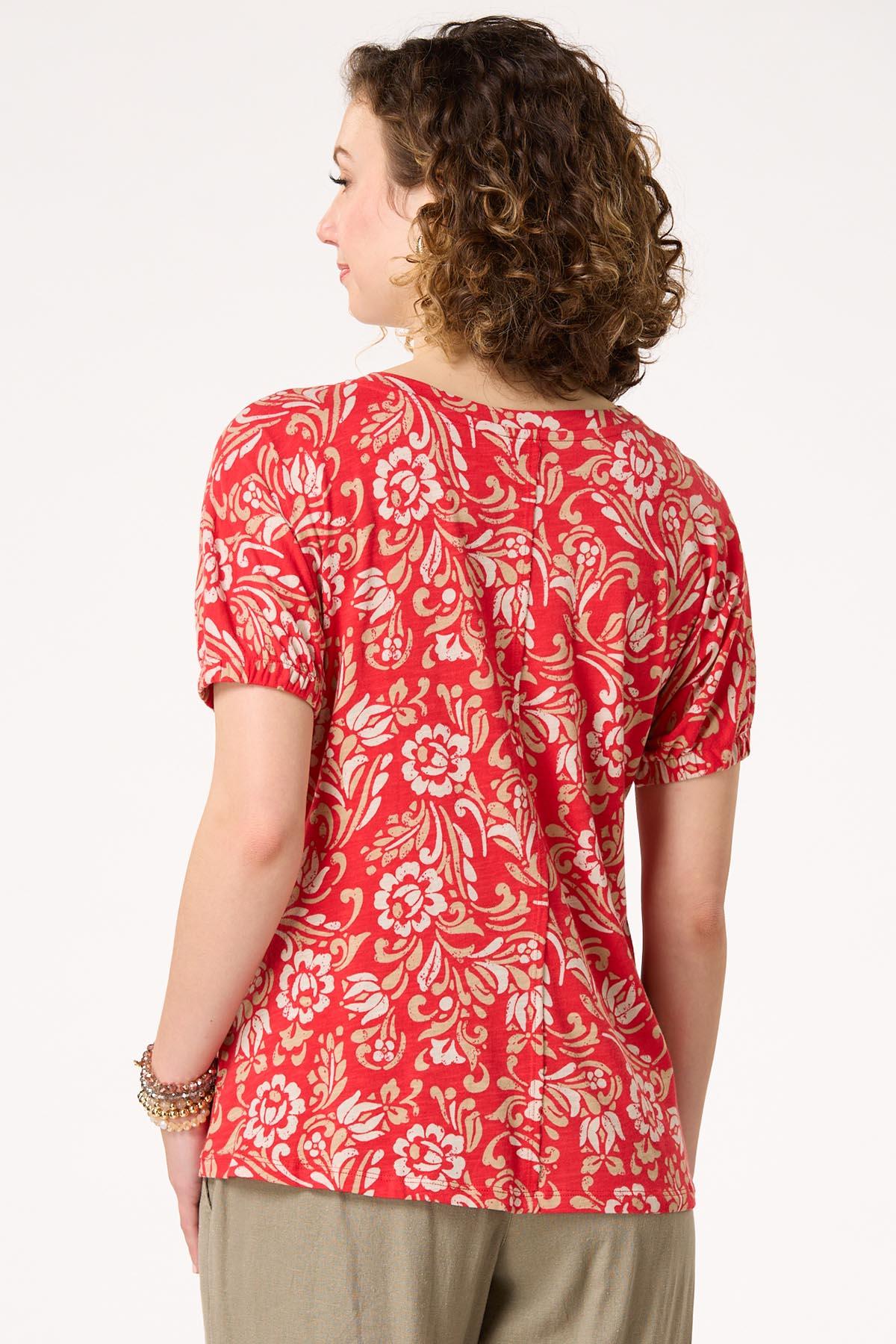 Red Floral Top