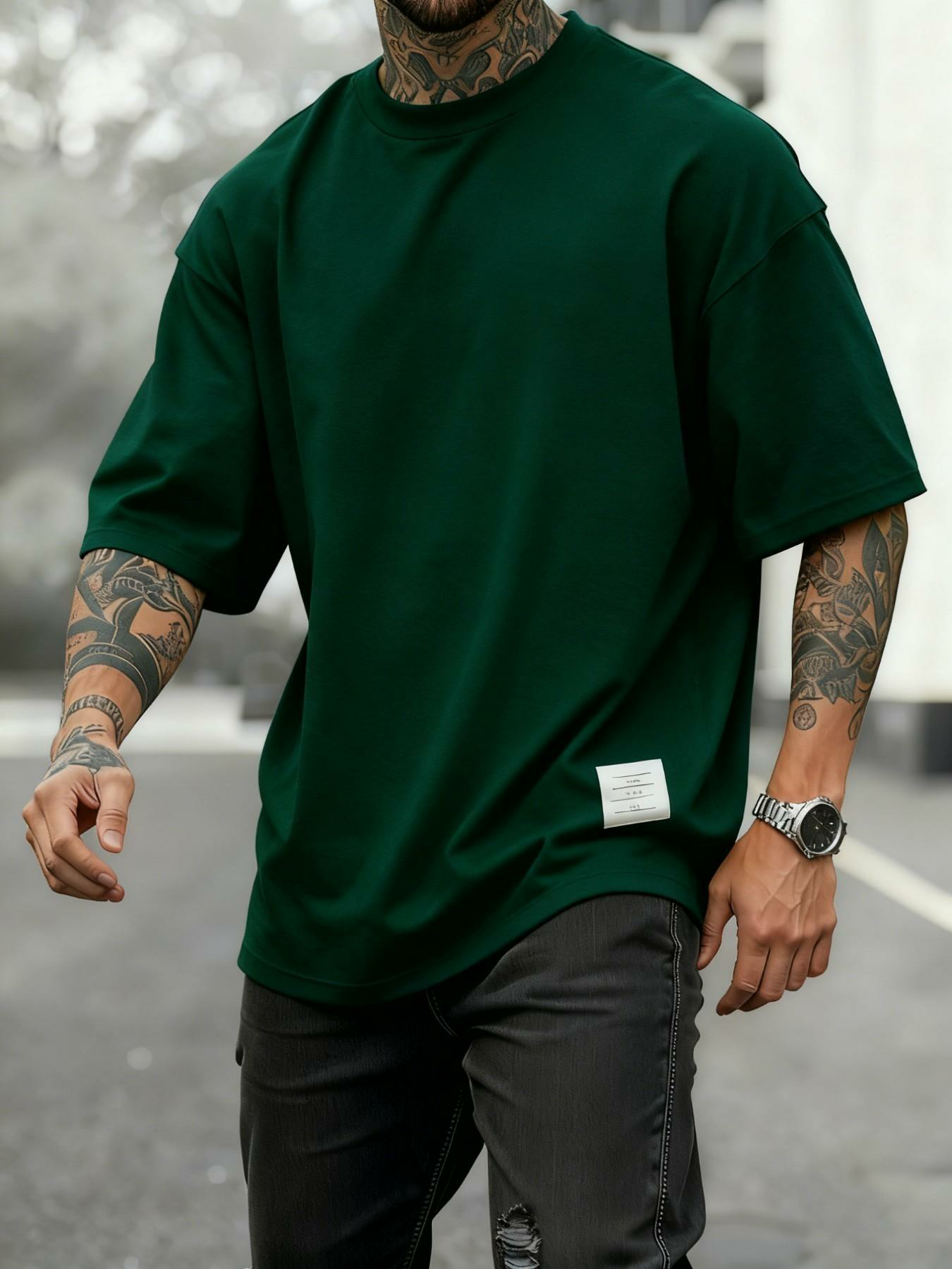 Men's Plus Size Round Neck Short Sleeve Shirt, Ultra Comfortable Everyday Wear, Casual Streetwear Oversized Style, Perfect for Daily Use