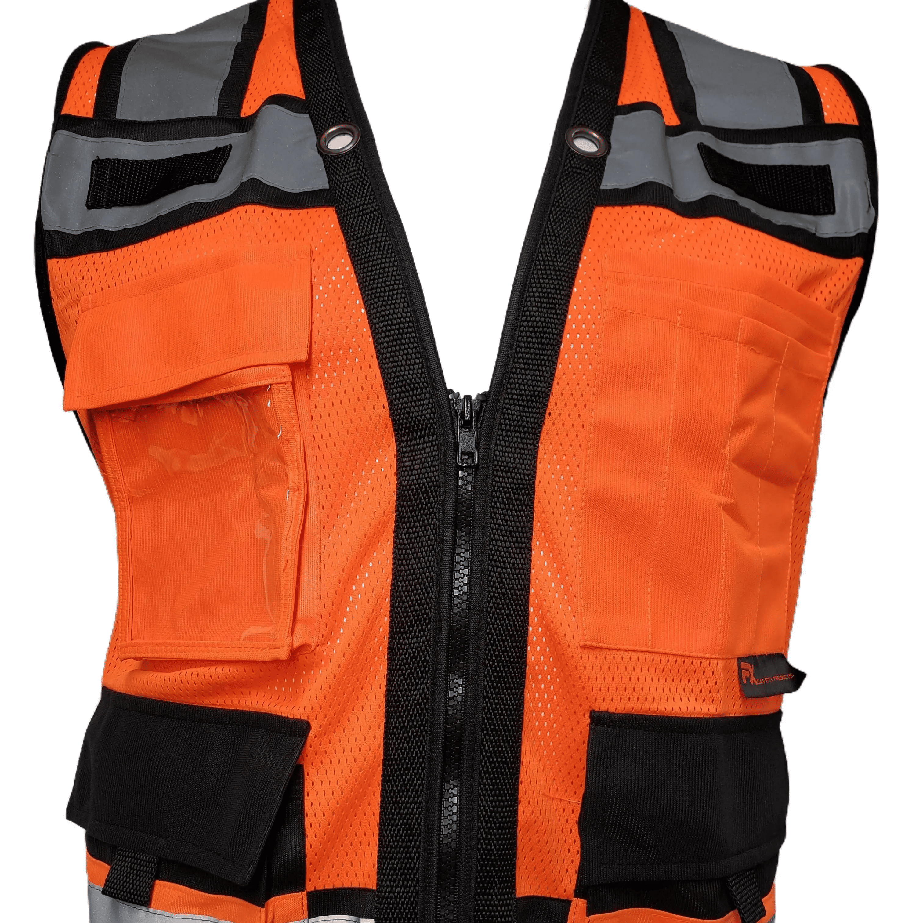 Superintendent Vest, High Visibility Reflective Safety, Mesh Safety Vest with Zipper and Multi pockets AMERICAN SIZE