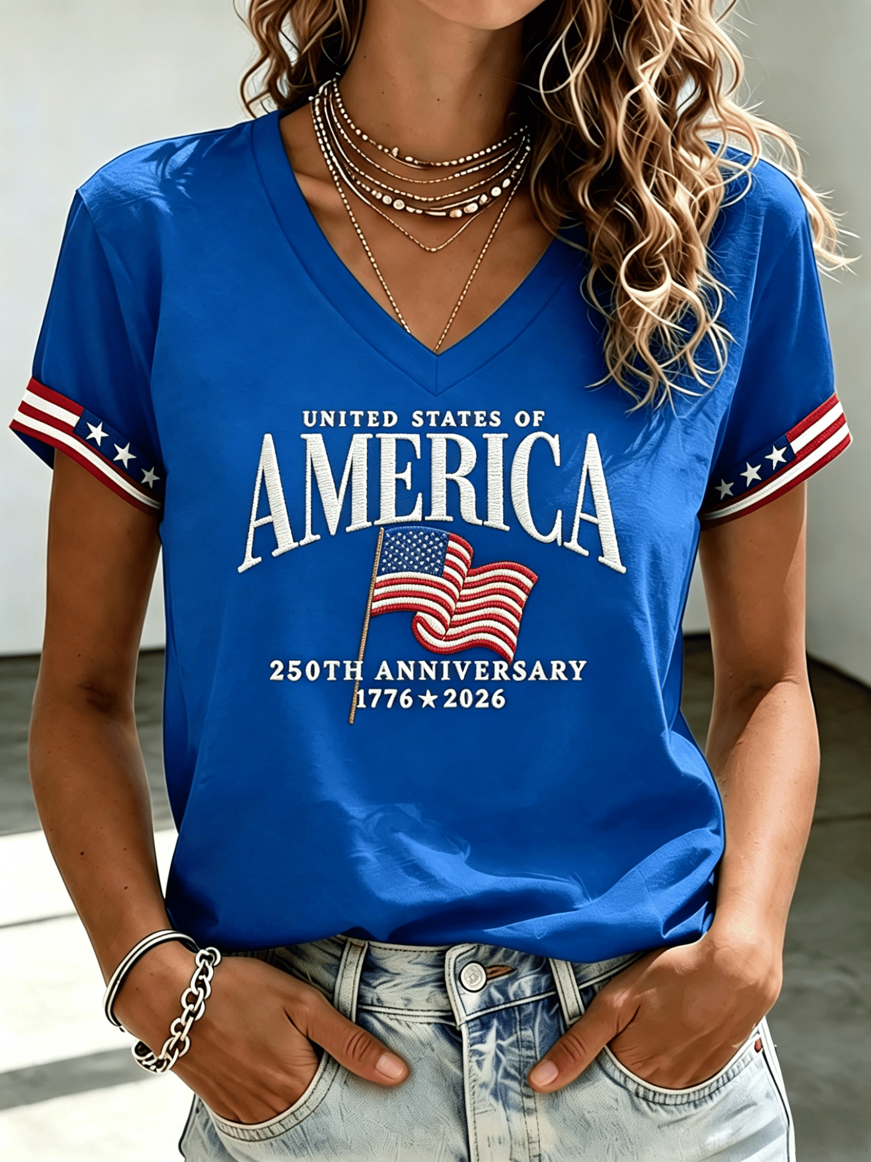 Women's USA 250th Anniversary Printed T-shirt