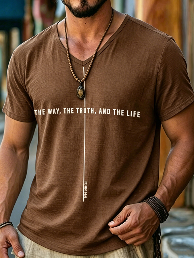 The Way The Truth And The Life John 14:6 Christian V Neck T-Shirt