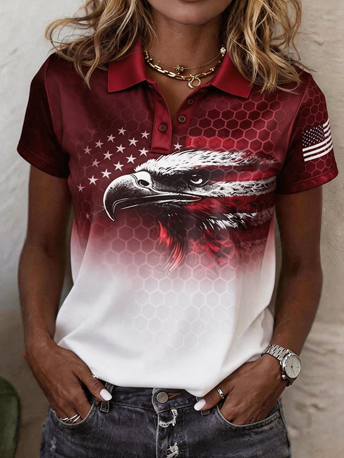Women's U.S. 250th Anniversary Printed Short-Sleeve Polo Shirt