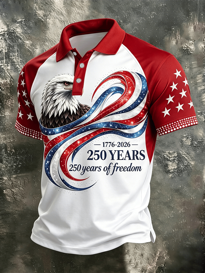 Men's USA 250th Anniversary Print Polo Shirt