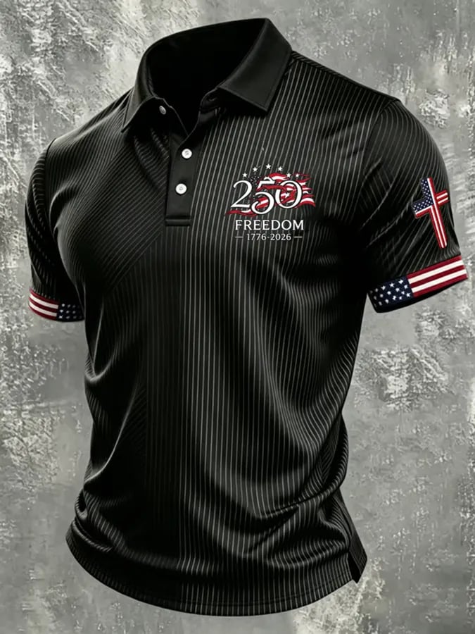 Men's USA 1776-2026 Freedom Printed Polo Shirt