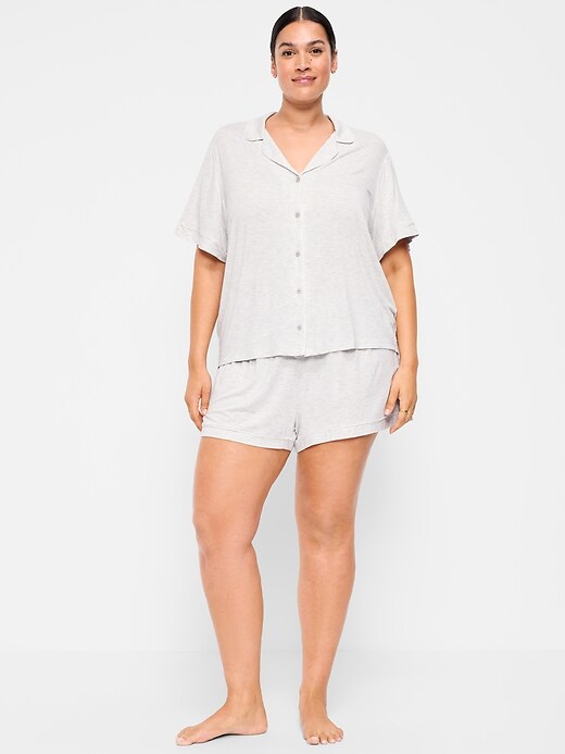 Sunday Sleep Knit Jersey Short Set Heather Gray