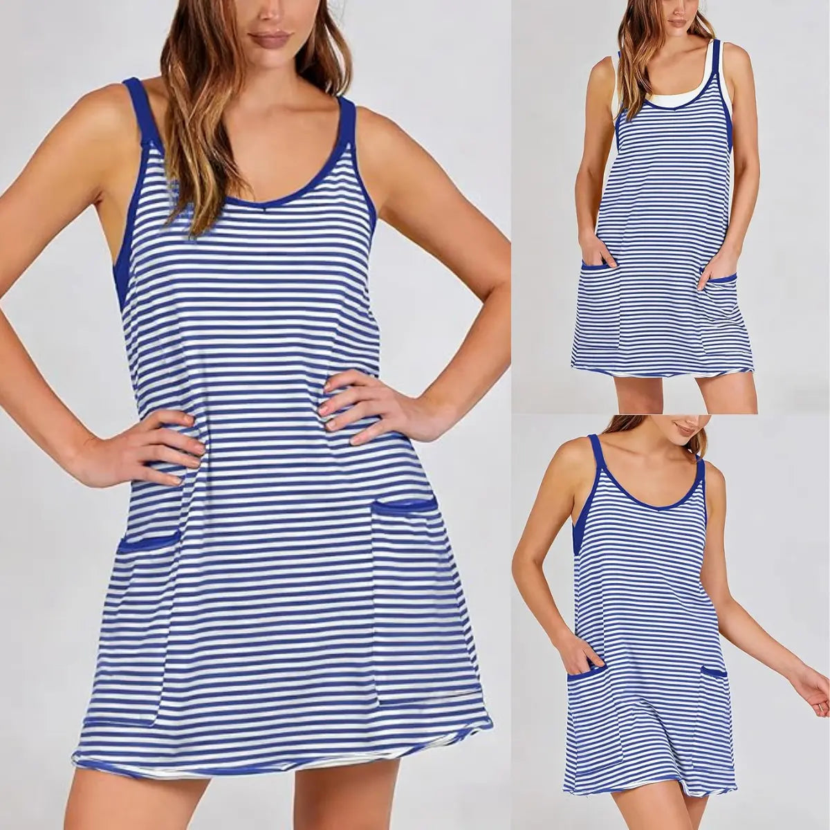 Women's Summer Sleeveless Mini Dress Athletic Strap