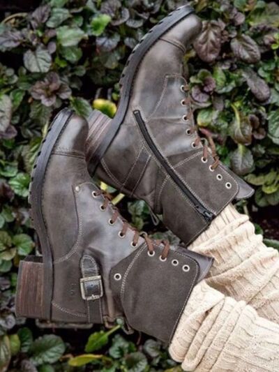 Lace-Up Block Heel Boots (multiple color options)