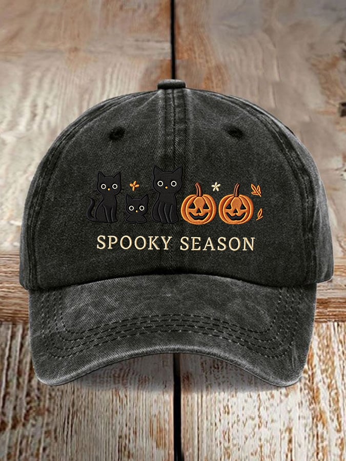 Unisex Faux Embroidered Halloween Baseball Cap