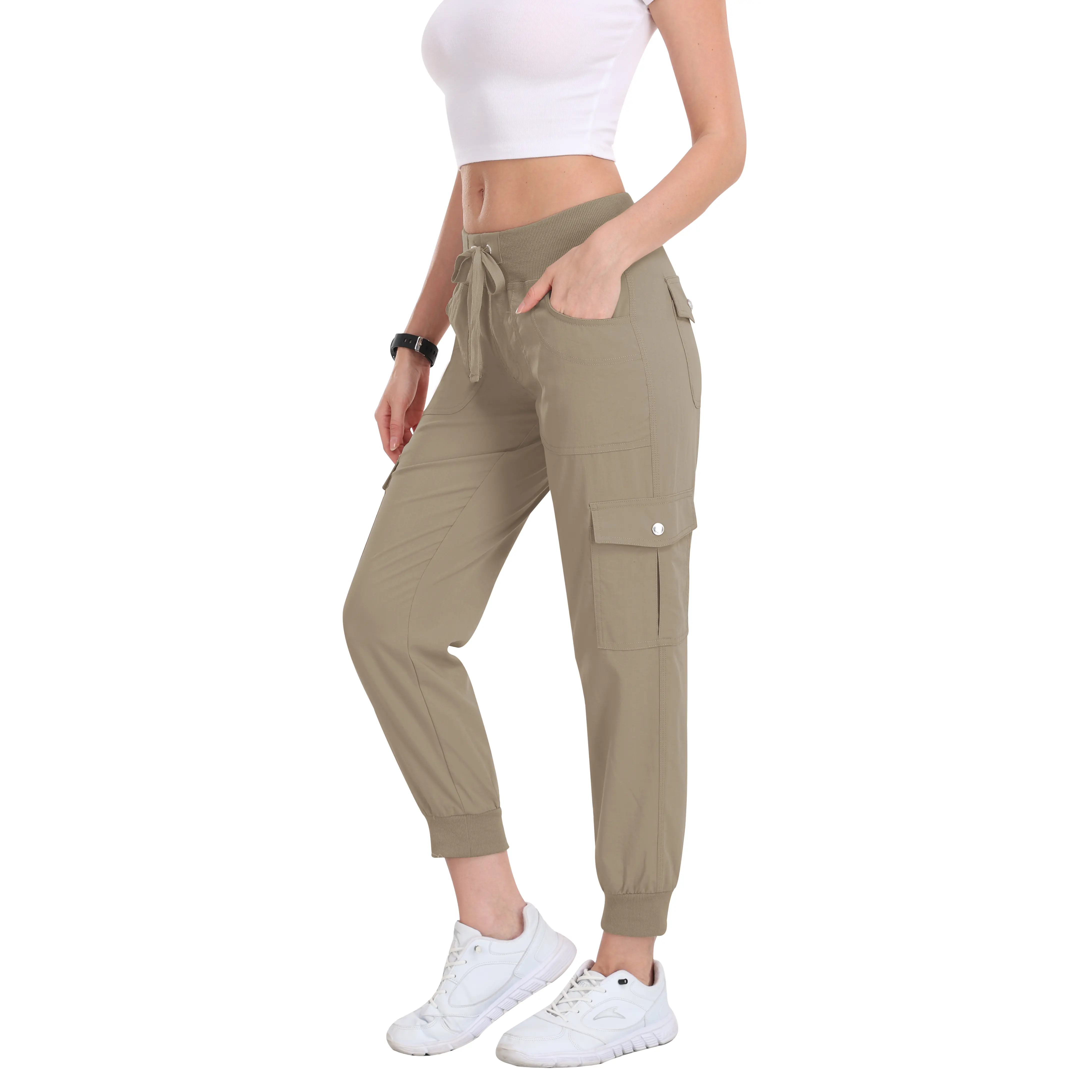 PLUS SIZE Lightweight Hiking Cargo Pants Outdoor Quick Dry Casual Travel Sweatpants Joggers Elastic Waist 6 Pockets