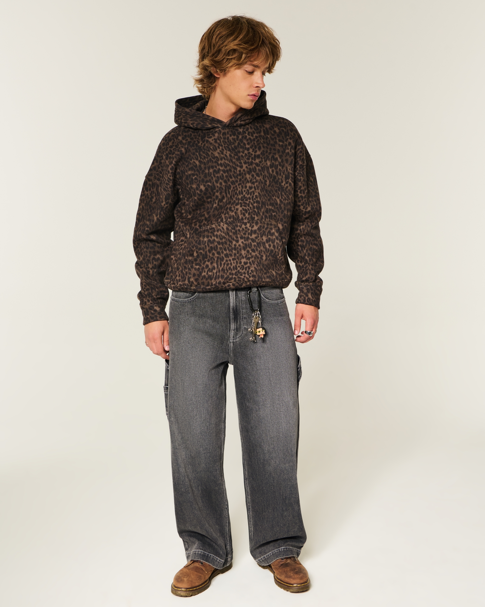 Dark Wash Logo Embroidery Super Baggy Jeans