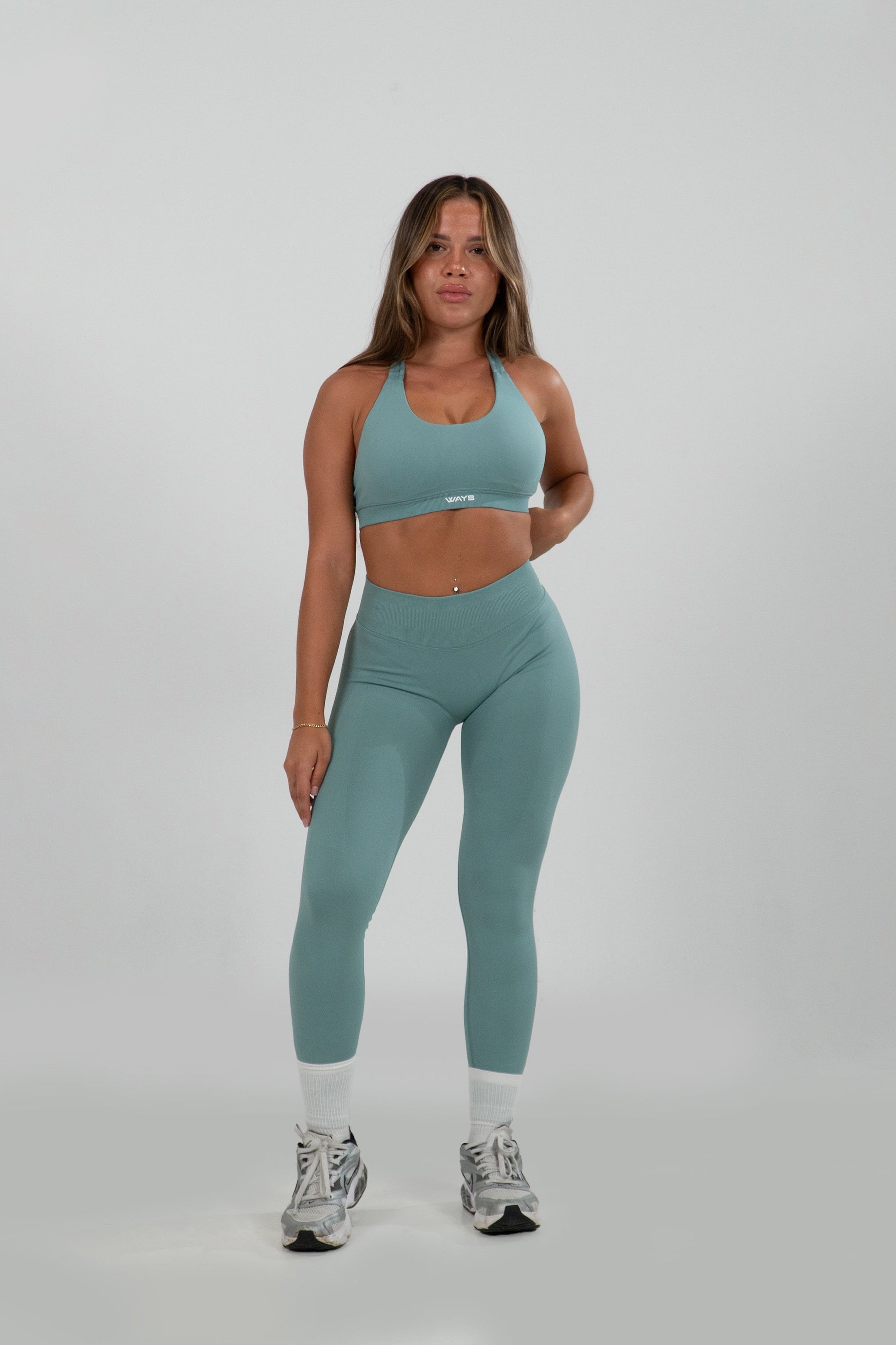 React Seamless Legging Azul Verdoso