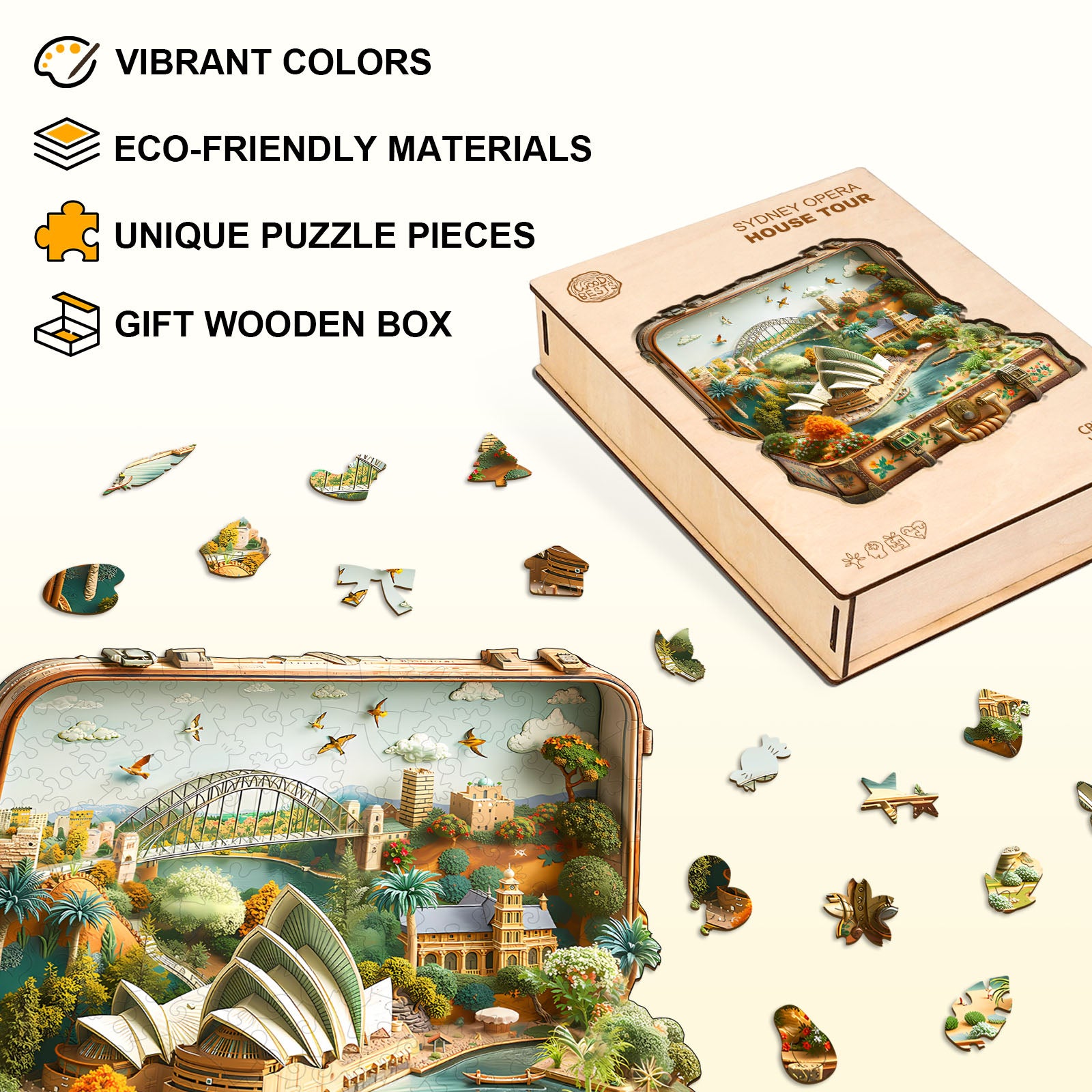 Sydney Opera House Tour Wooden Jigsaw Puzzle