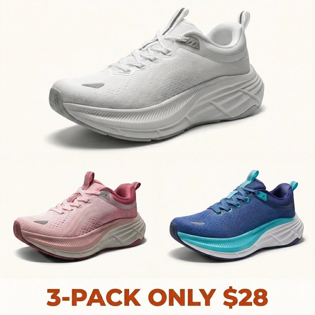 Women's Walking/Running Shoes — Cushioned Comfort, Breathable & Stylish