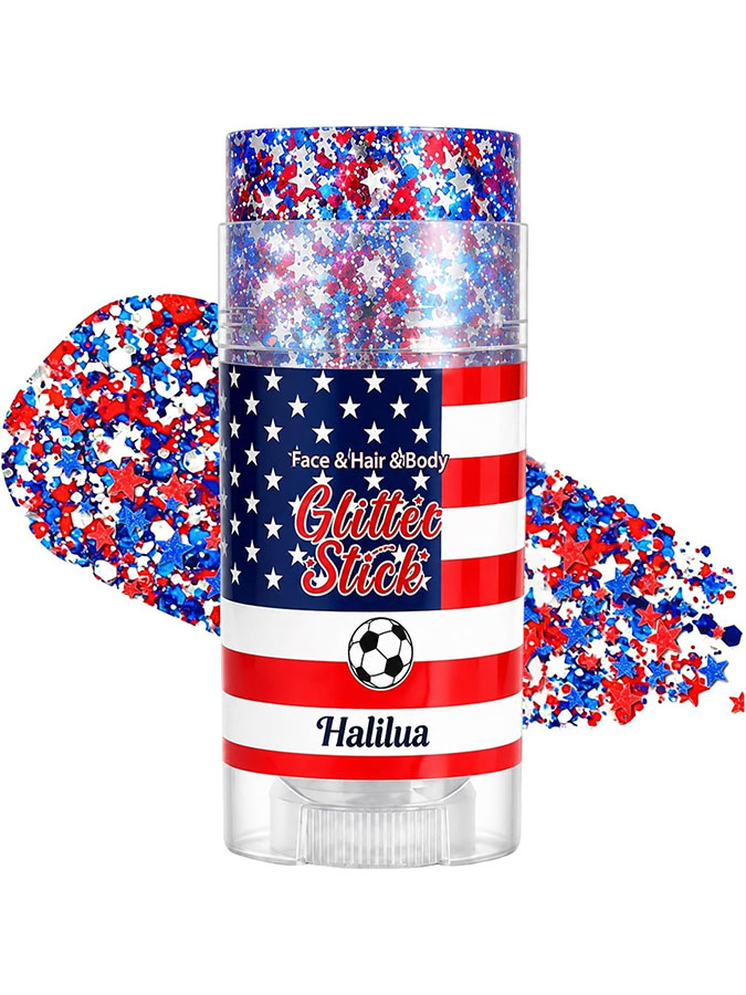 American Retro Independence Day July 4Th Red, White, Blue Body And Hair Shining Stick