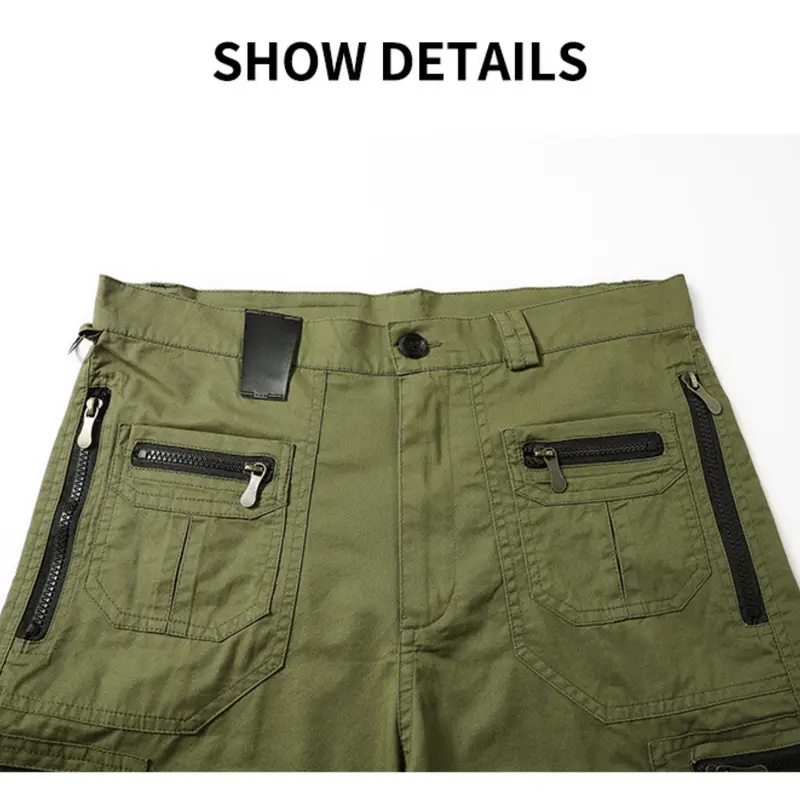 Functional Utility Cargo Shorts: Zippered Pockets for Convenient Carry & Relaxed Daily Style