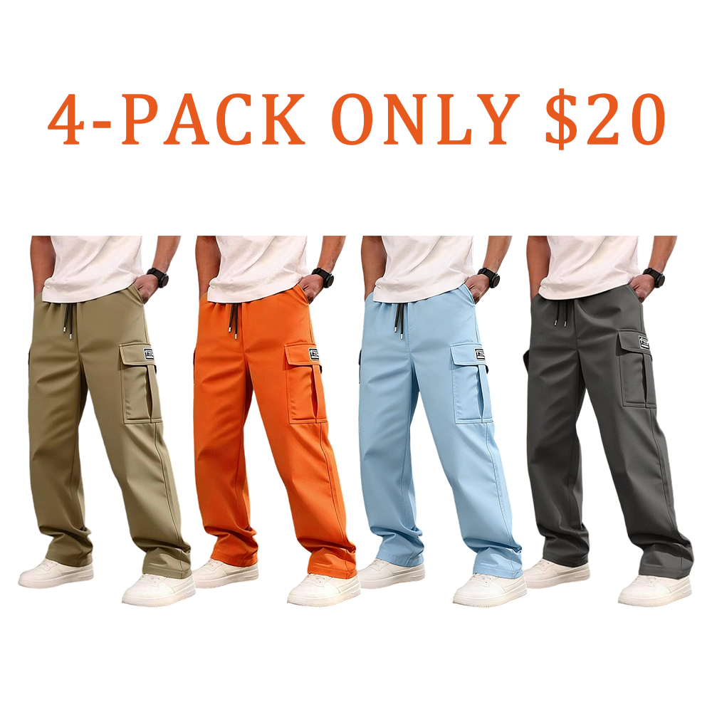 Men's casual multi-pocket trousers