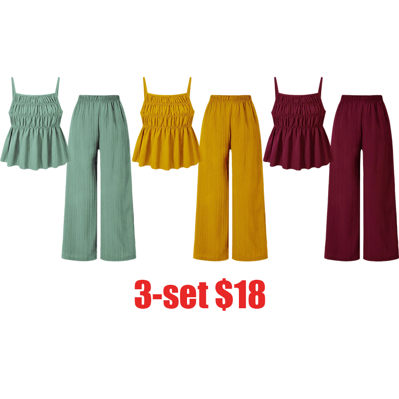Women's 2-Piece Solid Color Cami Top & Wide Leg Pants Set – Street Fashion Casual Outfit for Daily Outdoor Wear, All-Season Ladies Clothing