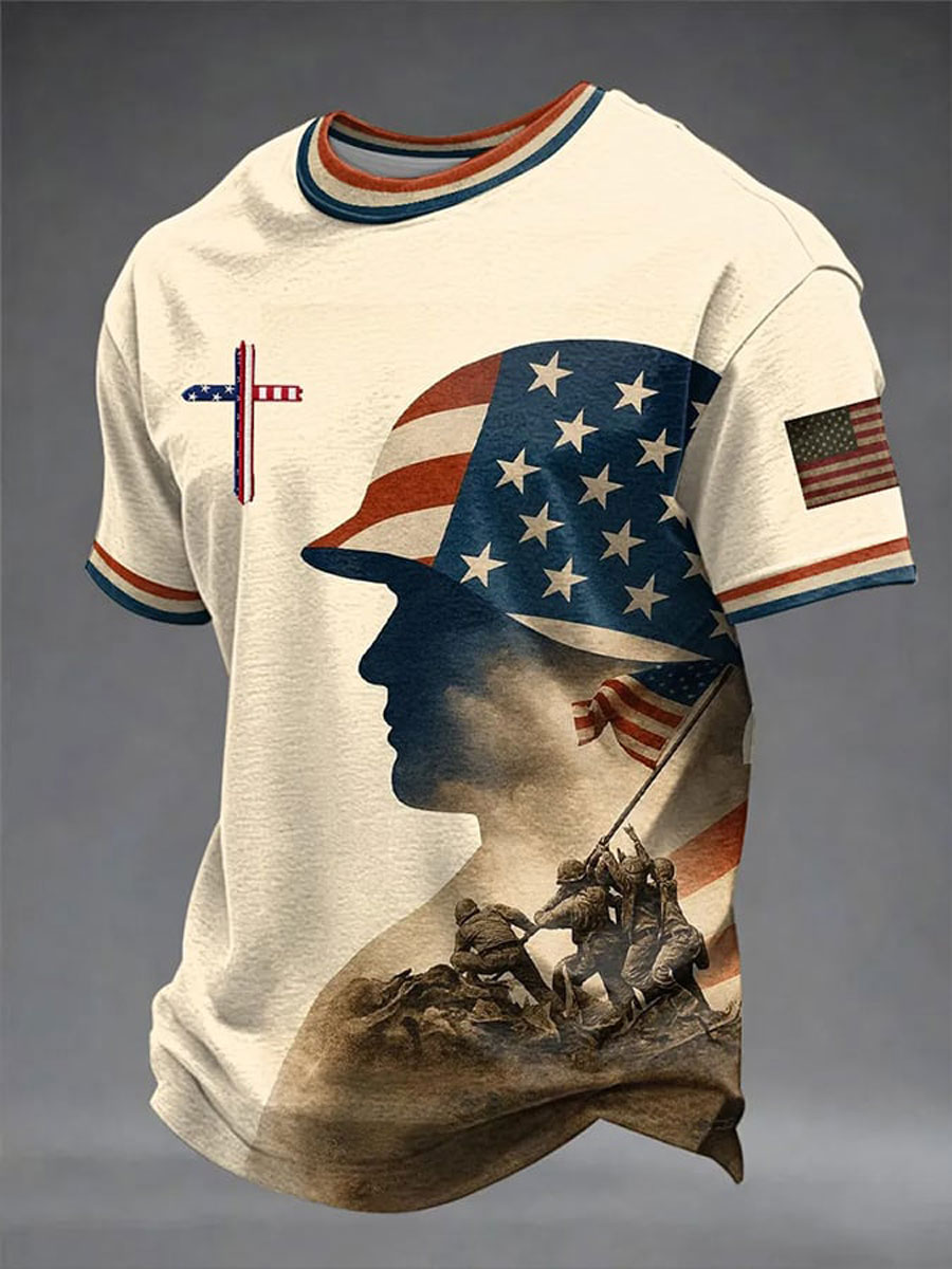 Men'S Faith  Print Casual Top