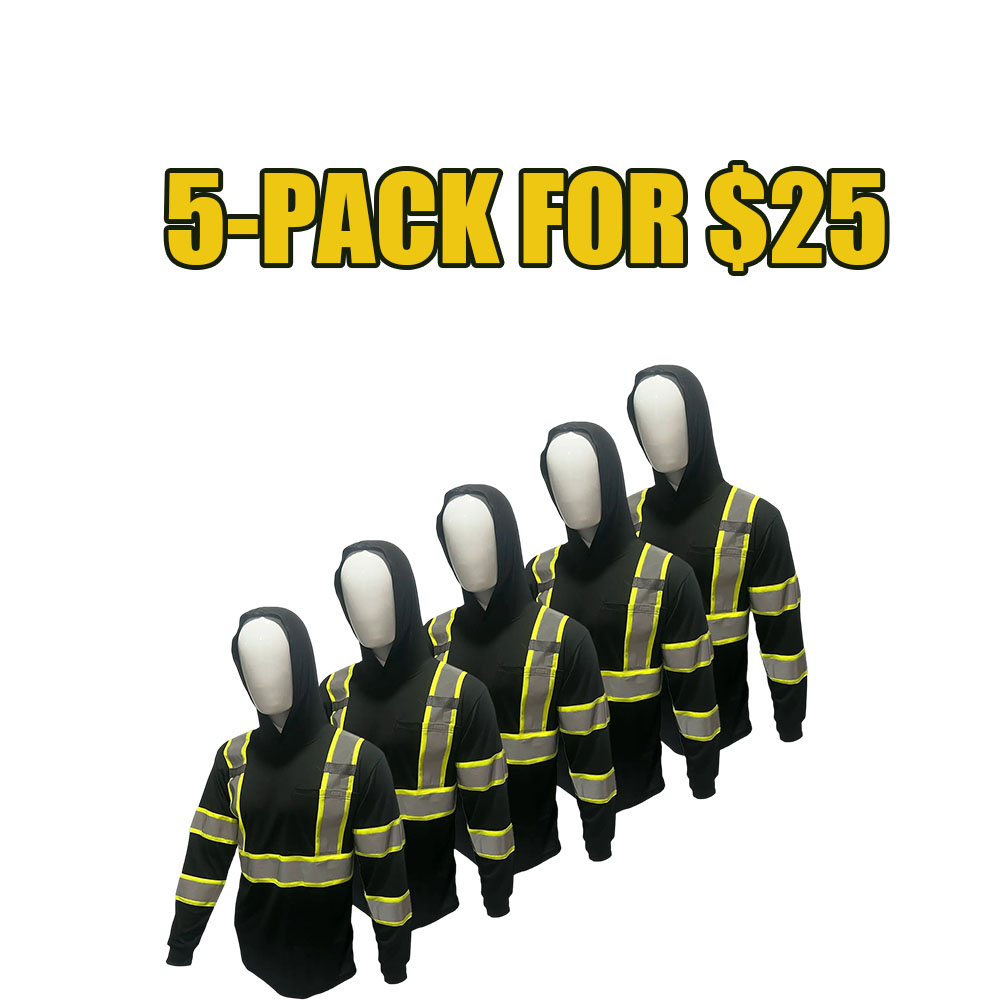 10-Pack High-Visibility Performance Hooded Safety Shirts