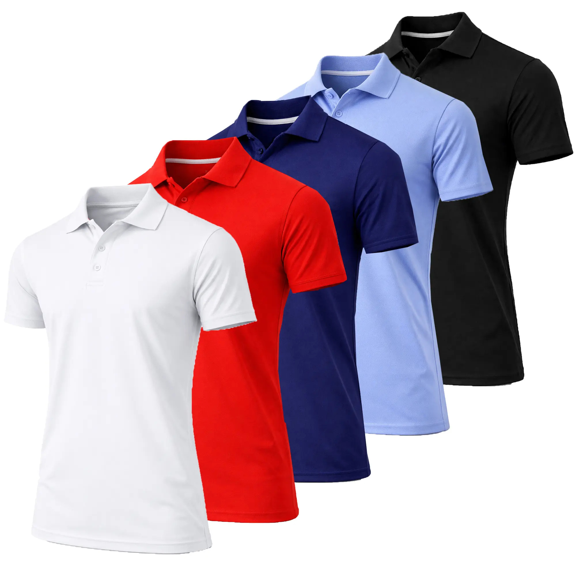 Men's Quick-Dry, Moisture-Wicking Polo Shirt—Stylish Ribbed Cuffs
