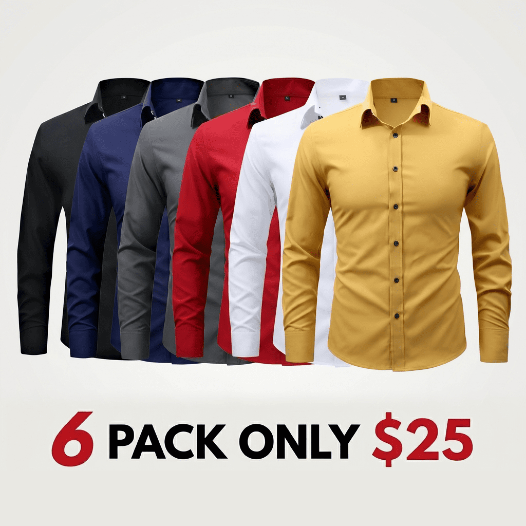 Men’s Long-Sleeve Shirts With A Notched Lapel Collar