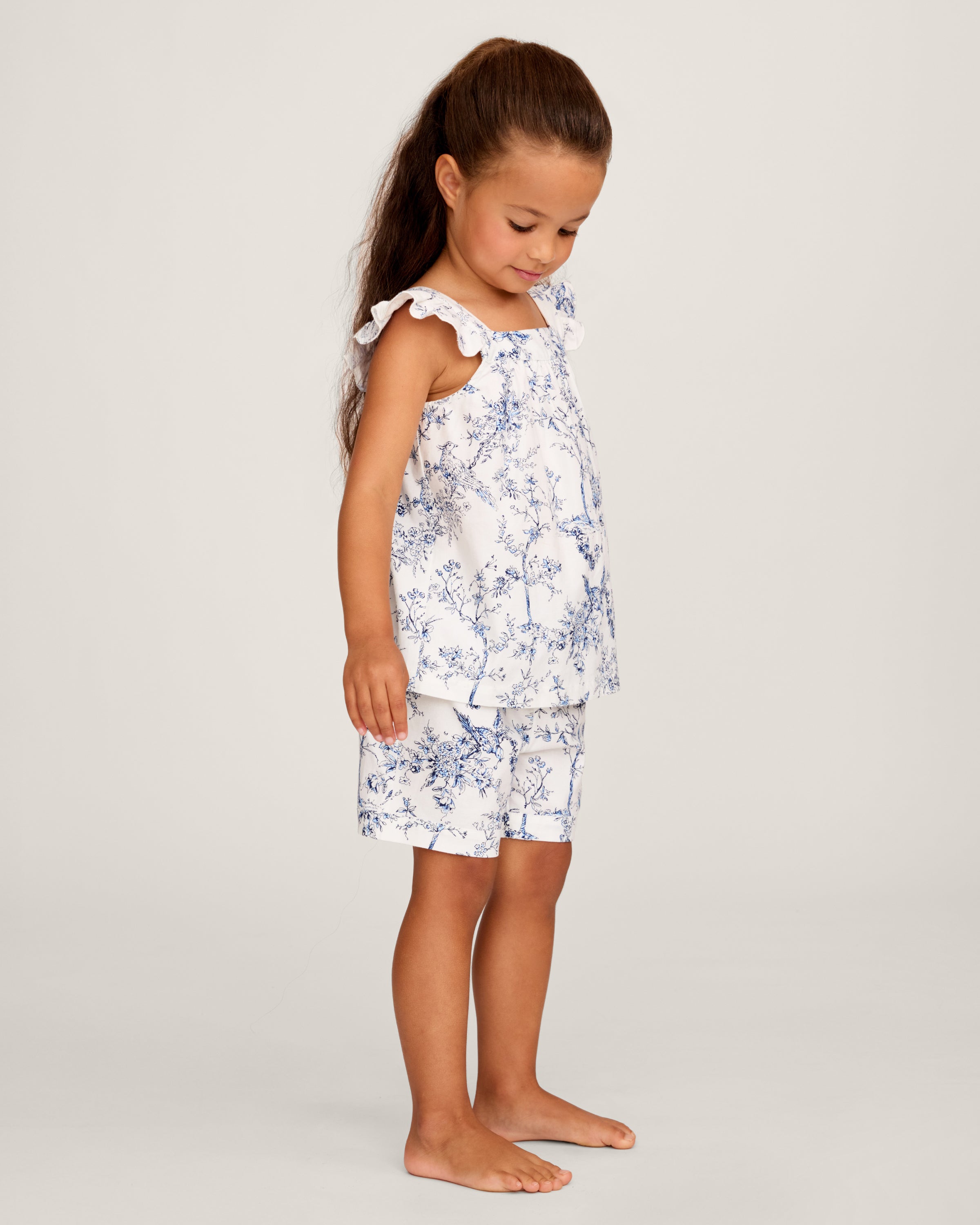 Girl's Twill Clara Short Set in Timeless Toile