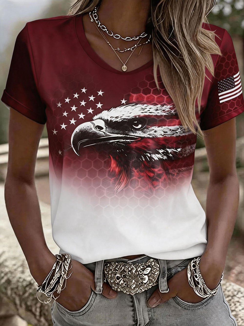 Women's U.S. 250th Anniversary V-Neck Short-Sleeve T-Shirt