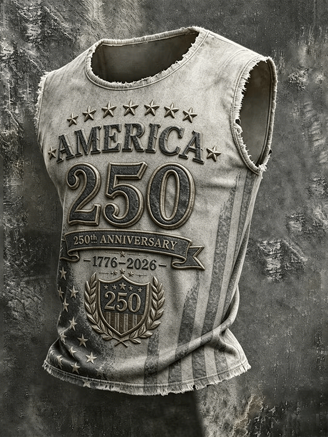 Men's 250th Anniversary Print Crew Neck Vest