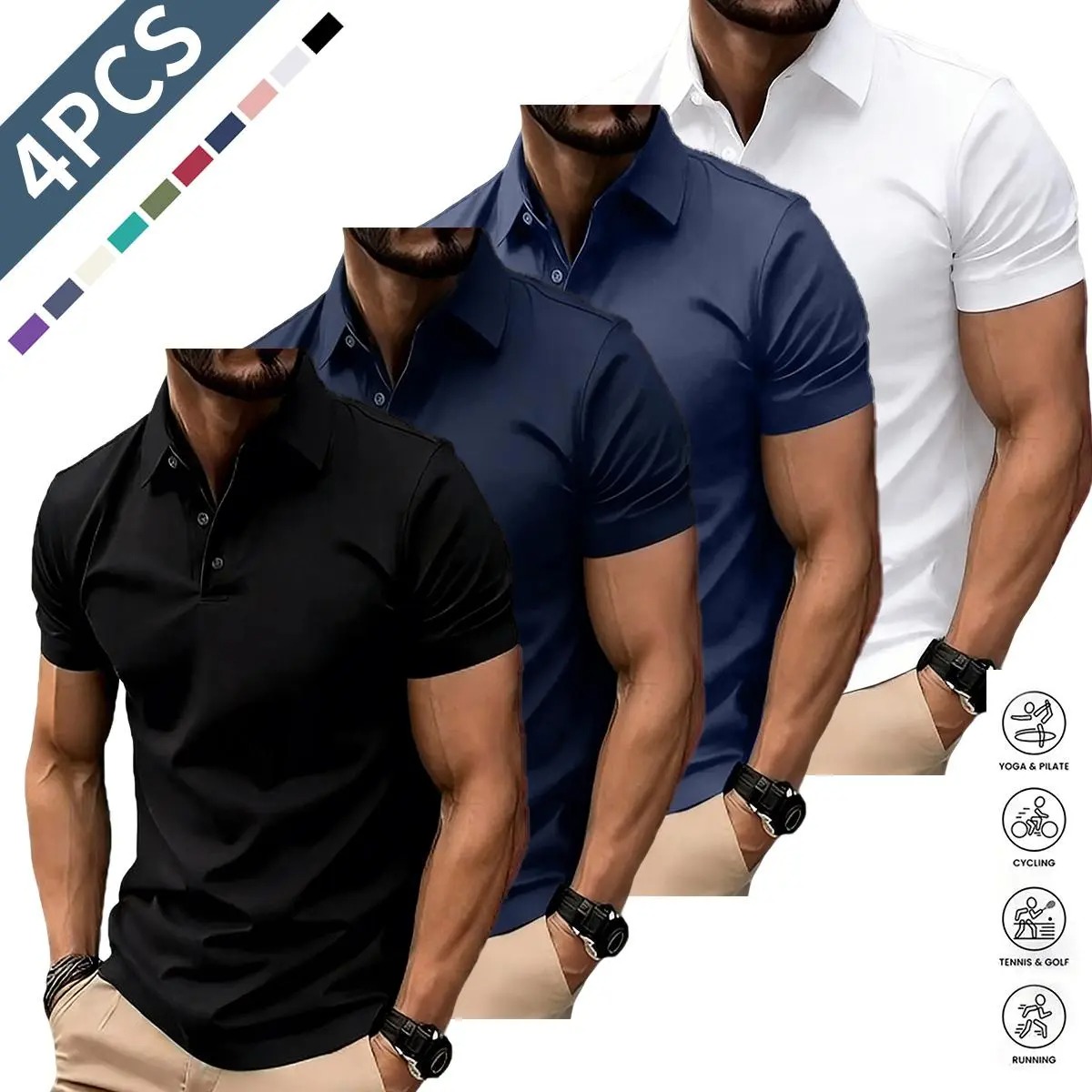 Men's Solid Color Polo Shirt