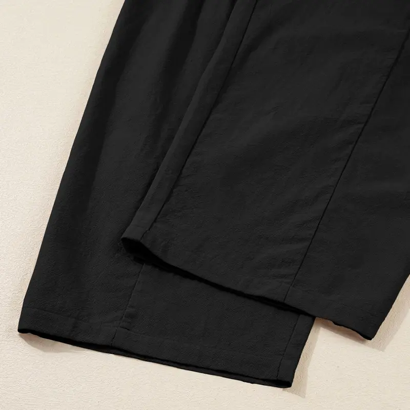 Women's Plus-Size Wide-Leg Pants — Pure Cotton Loungewear with Pockets