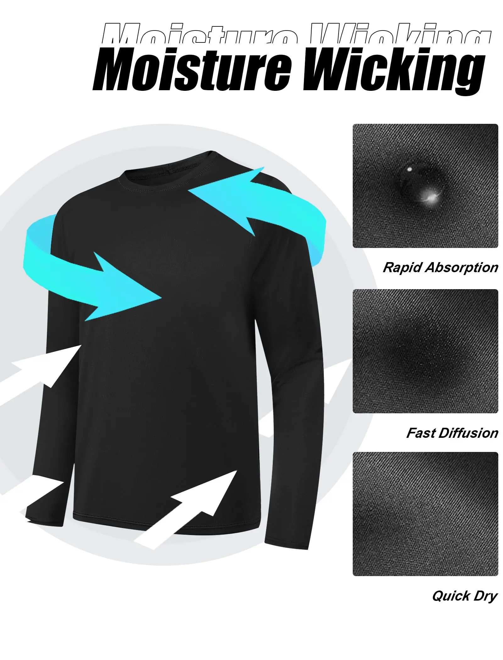 5 value pack Long Sleeve Shirts for Men Moisture Wicking UPF SPF Sun Protection Tee Shirts Workout T Shirts Casual dealsforyoudays outdoorfun