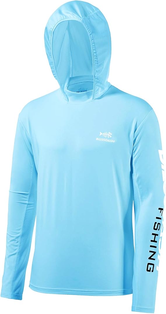 Men's UPF 50+ UV Sun Protection Long Sleeve Fishing Hoodie - Lightweight Performance Hooded Shirt