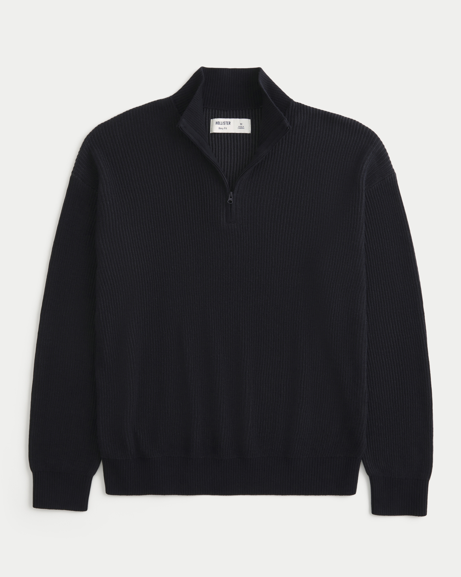 Boxy Quarter-Zip Sweater