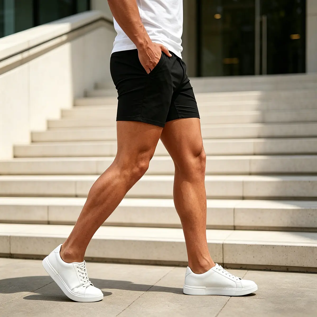 Men's 5 Inch Shorts Casual Stretch Slim Fit Chino Shorts Comfort Tapered Leg Skinny Short Pants Fathersdaygift