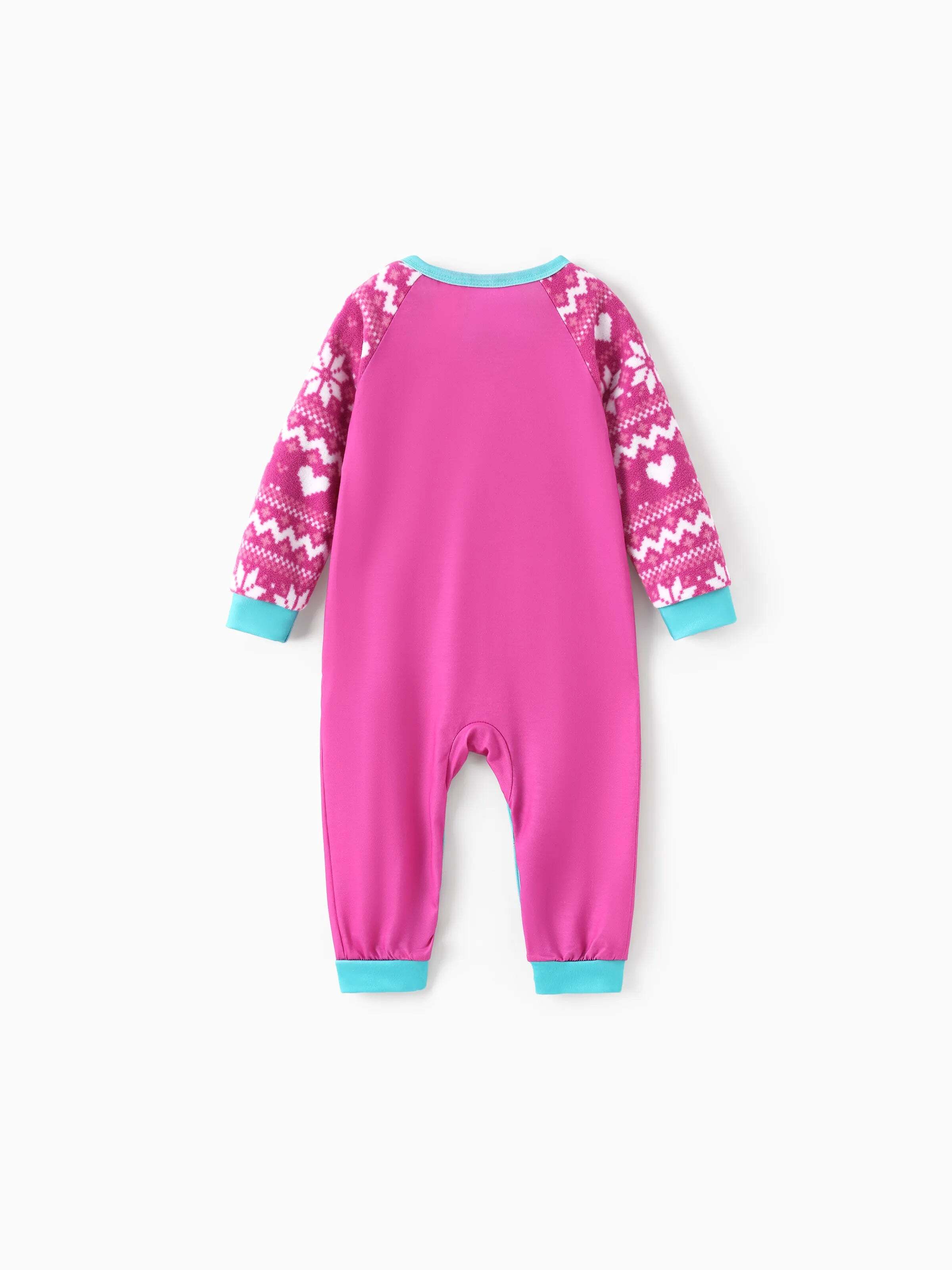 Barbie Christmas Mommy and Me Snowflake Print Pajamas Set Hot Pink