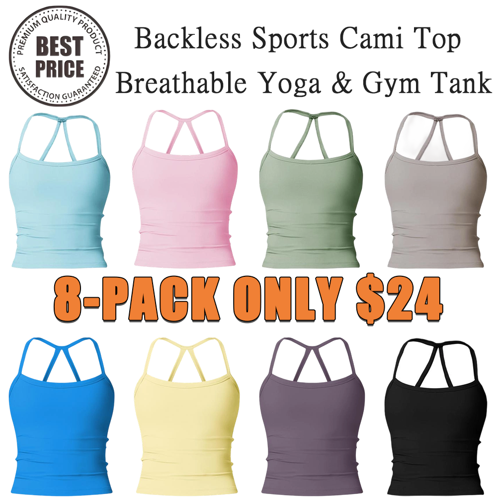 Women's Solid Backless Quick-Dry Athletic Cami Top