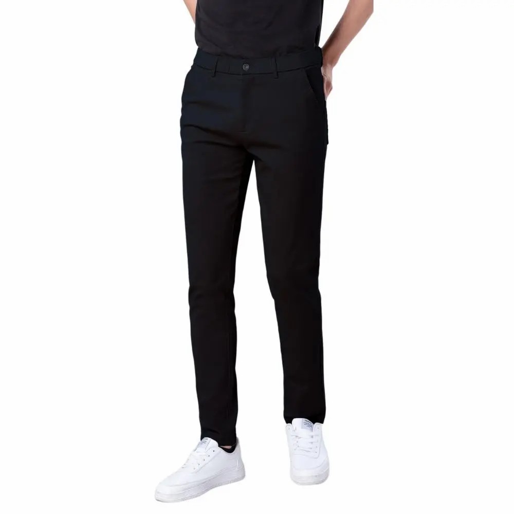 Men's Skinny Khaki Pants Tapered Casual Trousers Menswear